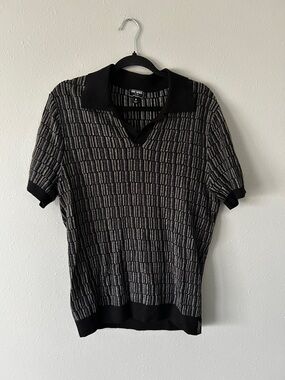 Todd Snyder Linen-Cotton Geometric Knit Polo